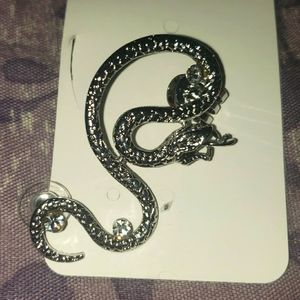Snake ear cuff with rhinestones